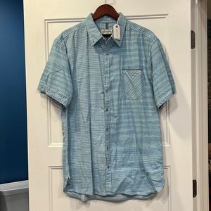 Brand new blue button down buckle